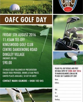 OAFC Golf Day Friday 5 August