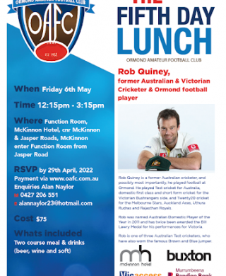 5TH DAY LUNCH : Rob Quiney